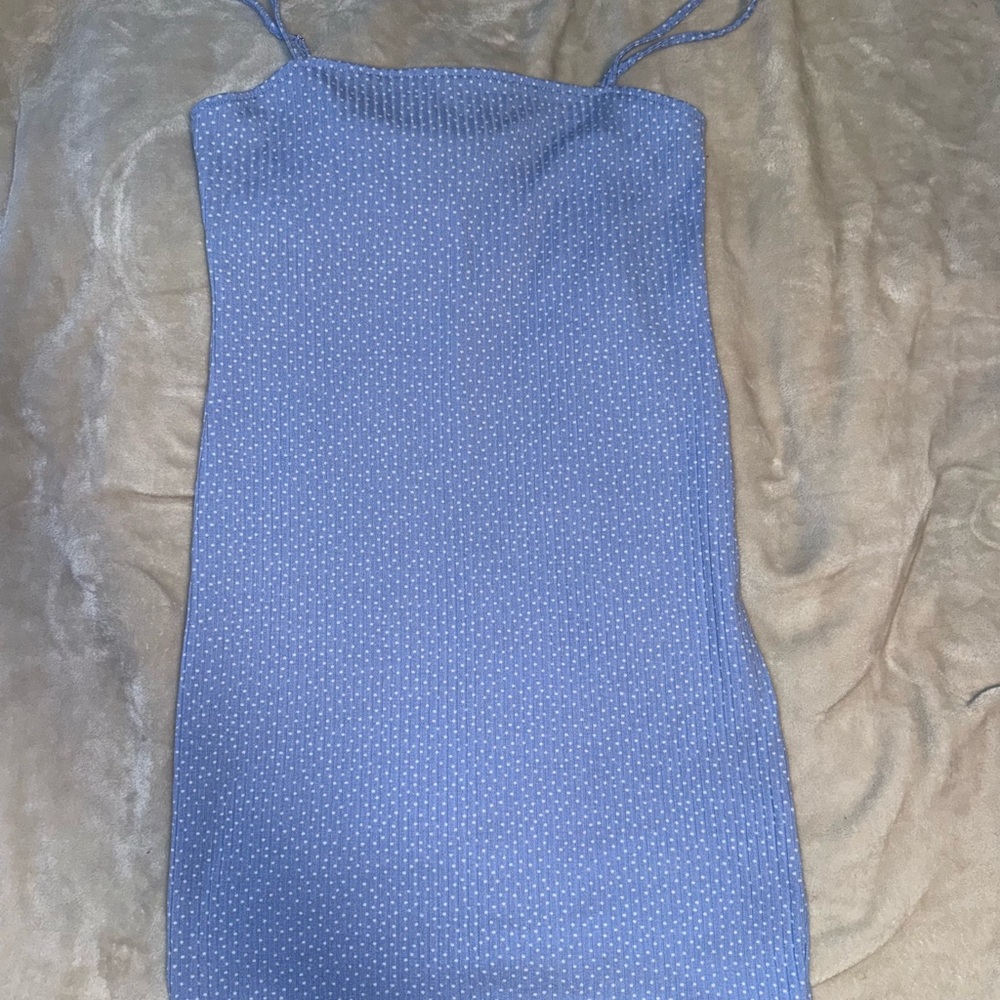 Forever 21 Light Blue Polka Dot Dress
